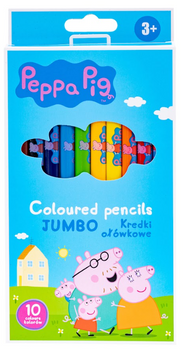 Kredki ołówkowe okrągłe Jumbo Peppa Pig - 10 kolorów