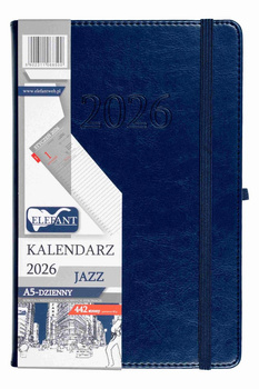 Kalendarz 2026 Jazz A5 dzienny granatowy