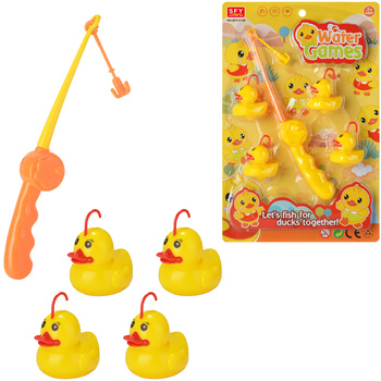 ZESTAW ŁOWIENIE KACZEK WĘDKA ZABAWKA WODNA GRA ZRĘCZNOŚCIOWA DLA DZIECI