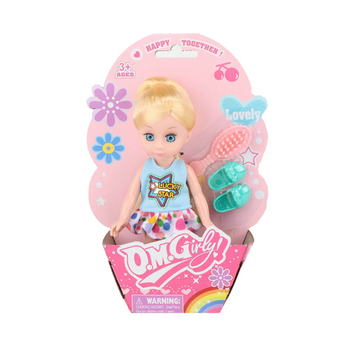 Lalka w sukience z akcesoriami dla dzieci interaktywna zabawka