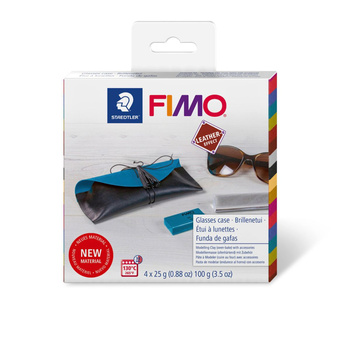 Zestaw FIMO effect leather Etui 4 kostki 25g + akcesoria Staedtler