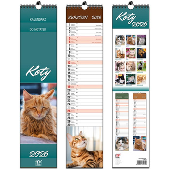 Kalendarz 2026 paskowy Koty