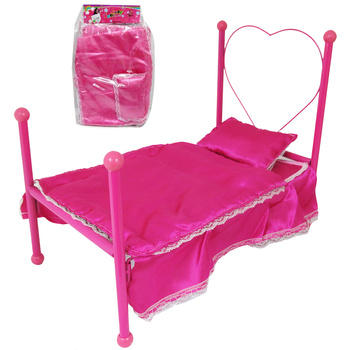 Łóżeczko dla lalki z pościelą drewniane zabawka dla dzieci edukacyjna