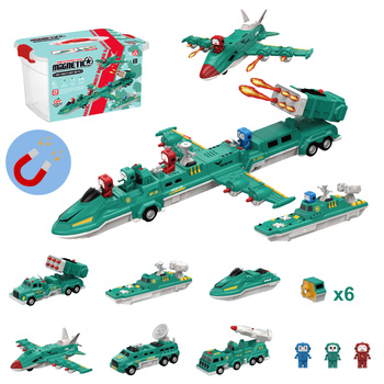 ZABAWKA MAGNETYCZNA POJAZDY WOJSKOWE ZESTAW KONSTRUKCYJNY ZABAWKA KLOCKI