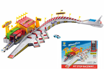 Garaż wyścigowy dla dzieci z pit stopem interaktywna zabawka edukacyjna