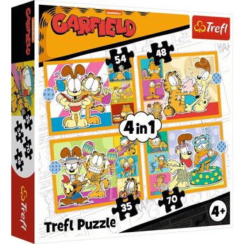 Puzzle 4w1 Garfield kocha lazanię 34673