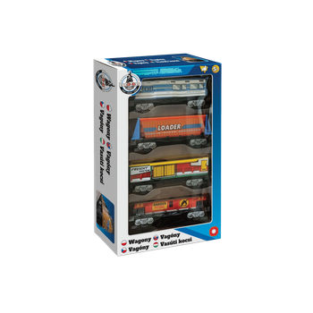 ZESTAW WAGONÓW KOLEJOWYCH ZABAWKA EDUKACYJNA DLA DZIECI POCIĄG W PUDEŁKU