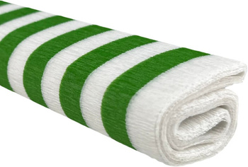 Paczka Bibuła marszczona 50x200 paski zielone na białym 10 rolek