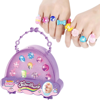 BIŻUTERIA PIERŚCIONKI W TOREBCE KSIĘŻNICZKI WZORY KOLORY ZABAWKA PREZENT