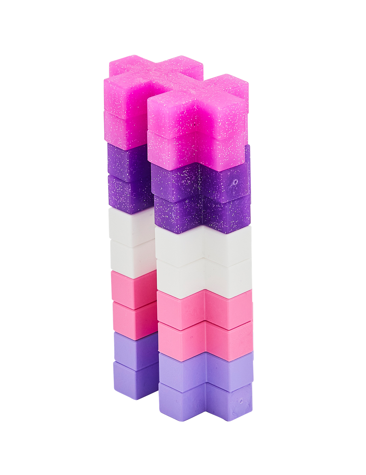 PLUS-PLUS BIG TUBA BROKATOWA - zawartość zestawu 15 elementów