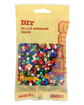 HAMA MIDI 1000 KORALIKÓW W TOREBCE(MIX KOLORÓW)