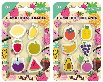 Gumki do ścierania Owoce 1szt.mix