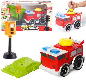 Auto strażackie na baterie z sygnalizatorem dźwiękowym i świetlnym dla dzie