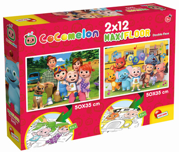 LISCIANI COCOMELON DWUSTRONNE PUZZLE PODLOGOWE  2X12 EL.CHODŹMY NA SPACER