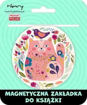 Zakładka magnetyczna kulka Kot różowy