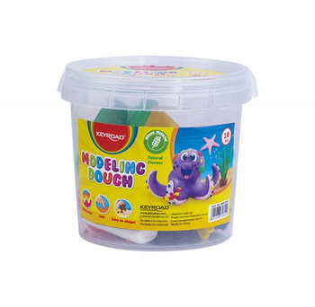 Ciastolina KEYROAD 8 kolorów + foremki w wiaderku