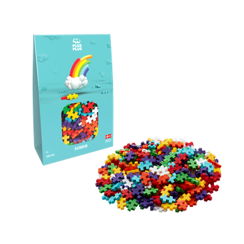 Klocki Konstrukcyjne 3D Zestaw Puzzle PLUS-PLUS TĘCZOWE W OPAKOWANIU 300e