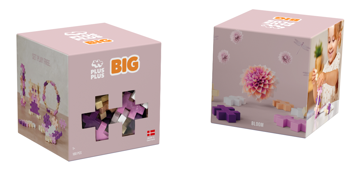 Zawartość zestawu PLUS-PLUS BIG BLOOM - 100 elementów w neonowych kolorach