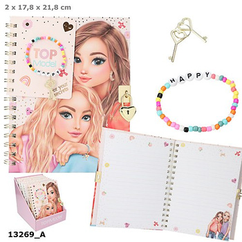 Pamiętnik na kłódkę z bransoletką Top Model 13269A