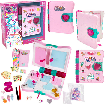 MAGICZNY PAMIĘTNIK Z KLUCZYKIEM ZESTAW KREATYWNY SEKRETNY NOTES BIŻUTERIA