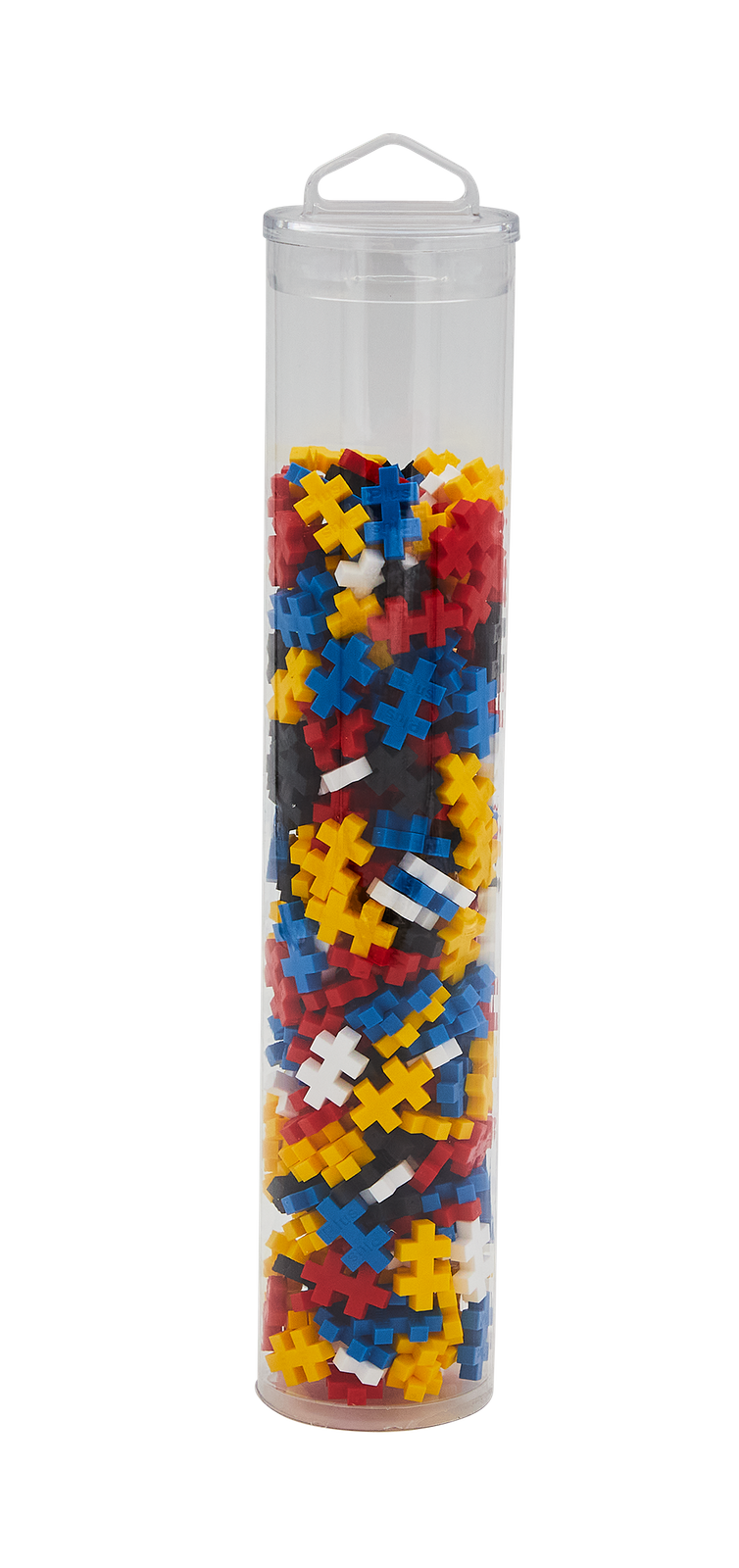 Zawartość zestawu PLUS-PLUS Inspired Mondrian – klocki i tuba opakowania