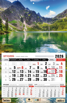 Kalendarz 2026 trójdzielny jednodzielny Tatry KTJ1 V41