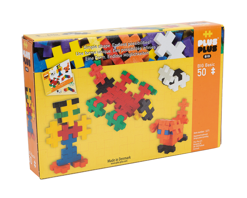 PLUS-PLUS BIG - dziecko bawiące się kolorowymi dużymi klockami konstrukcyjnymi