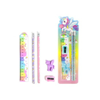 Zestaw przyborów szkolnych jednorożec kolorowy piórnik dla dzieci uczniów