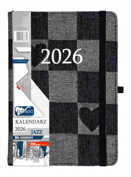 Kalendarz 2026 Jazz B6 dzienny jeans-serca