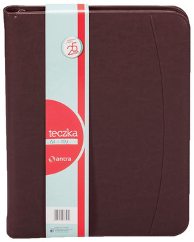 Teczka A4 brązowa na suwak 709