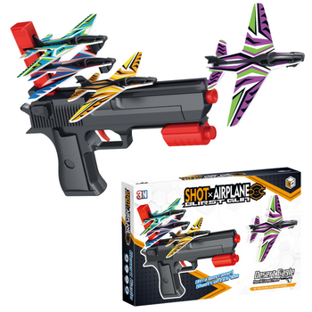 ZESTAW PISTOLET WYRZUTNIA SAMOLOTÓW SAMOLOT STYROPIANOWY Z WYRZUTNIĄ RZUTKA