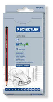 Ołówek sześciokątny 12 szt. (6B 5B 4B 3B 2B B HB H 2H 3x2B 2x4B) Staedtler