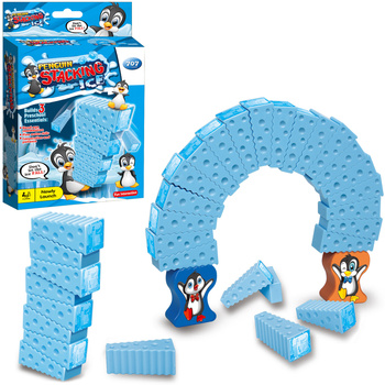 GRA UKŁADANIE KOSTEK LODU PINGWIN BALANSOWA ZRĘCZNOŚCIOWA DZIECI ZABAWA