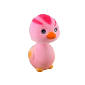 ZABAWKA ANTYSTRESOWA RELAKSACYJNA KURCZAK FLOKOWANY KIWAJĄCY GŁOWĄ 11CM