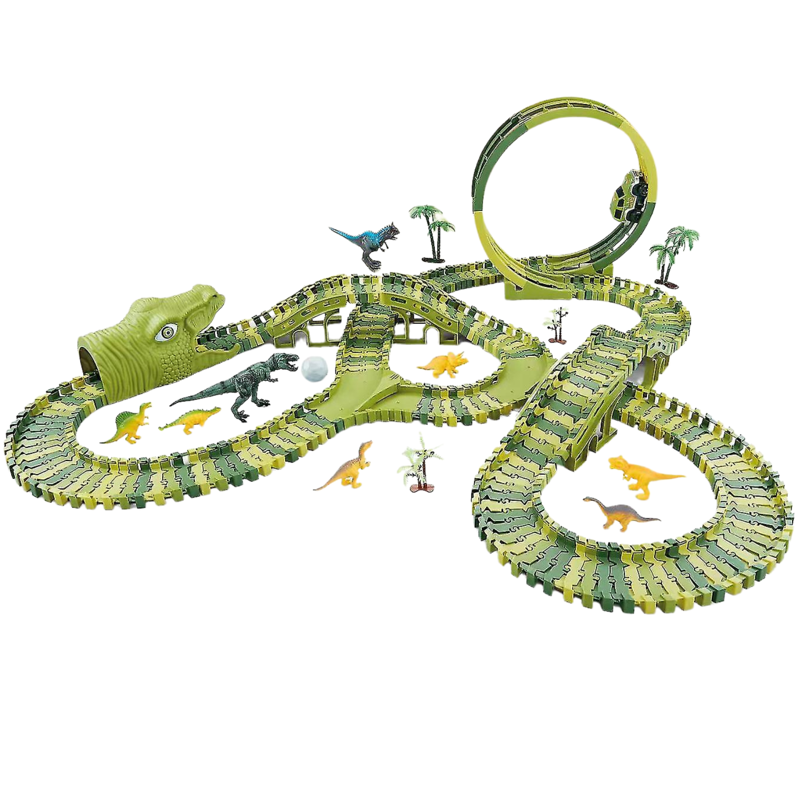 Mega Tor Wyścigowy XXXL Dinozaur Dino Park Figurki Trex Autko Pętla Akcesor