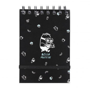 Kołonotes A6 96k. kratka zamykany na gumkę Minionki