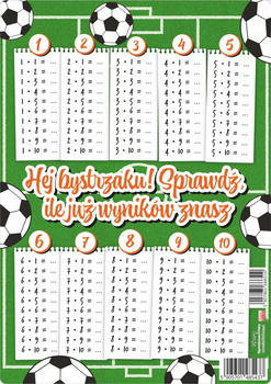 Plansza edukacyjna A4 TABLICZKA MNOŻENIA PIŁKA