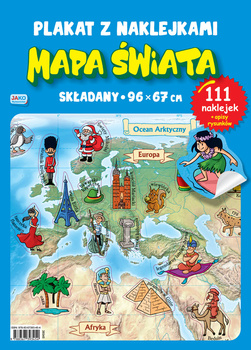 Mapa świata. Plakat z naklejkami