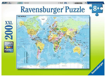 Puzzle 200 Mapa świata XXL Ravensburger