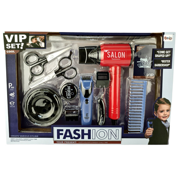 ZESTAW BARBERA DLA DZIECI FRYZJERSKI Z SUSZARKĄ NA BATERIE ZABAWKA PREZENT