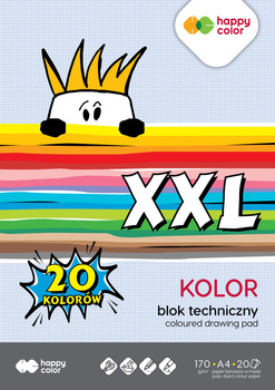 Blok techniczny kolorowy A3, 170g, 20 ark, Happy Color