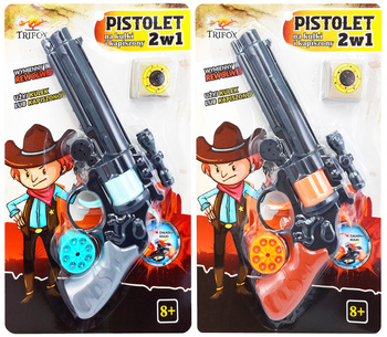 Pistolet 2w1 na kapiszony i kulki zabawka interaktywna dla dzieci