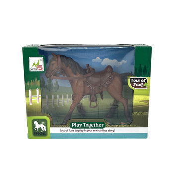 Figurka koń zabawka interaktywna w pudełku dla dzieci rozwijająca wyobraźni