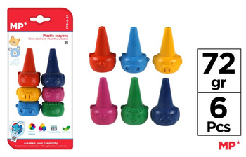 Kredki MP plastikowe stożkowe zwierzaki 6 kolorów