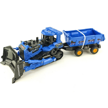 SPYCHACZ Z PRZYCZEPĄ POJAZD BUDOWLANY DLA DZIECI CIĘŻARÓWKA Z NACZEPĄ