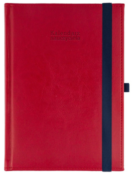 Kalendarz nauczyciela 2025/2026 A5D Nebraska z gumką CZERWONY