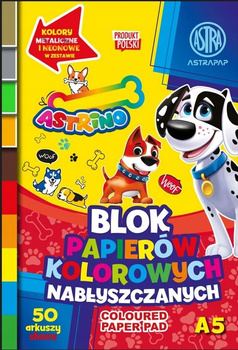 Blok papierów kolorowych nabłyszczanych ASTRINO A5, 50k