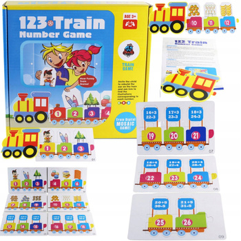 GRA ZRĘCZNOŚCIOWA LOGICZNA RODZINNA NAUKA MATEMATYKI POCIĄG UKŁADANKA CYFRY