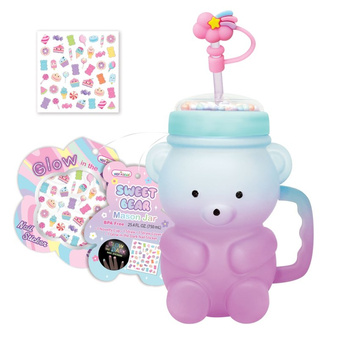 Kubek 750ml Miś z uchem i słomką