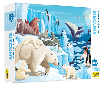 Książka i puzzle Ratujmy planetę bieguny 220 elementów